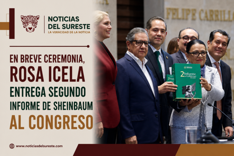 En breve ceremonia, Rosa Icela entrega Segundo Informe de Sheinbaum al Congreso