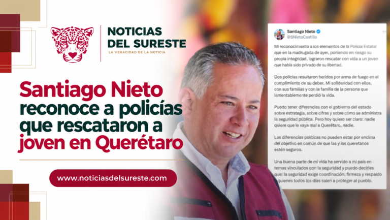 Santiago Nieto reconoce a policías que rescataron a joven en Querétaro