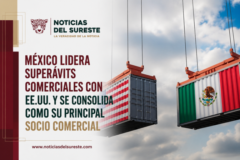 México lidera superávits comerciales con EE.UU. y se consolida como su principal socio comercial