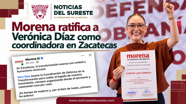 Morena ratifica a Verónica Díaz como coordinadora en Zacatecas