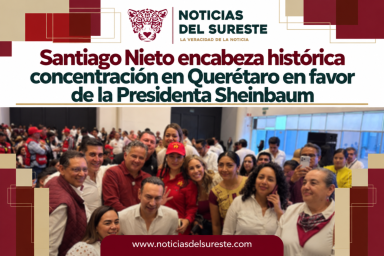 Santiago Nieto encabeza histórica concentración en Querétaro en favor de la Presidenta Sheinbaum