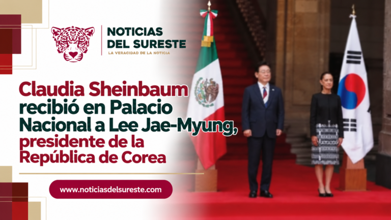 Claudia Sheinbaum recibió en Palacio Nacional a Lee Jae-Myung, presidente de la República de Corea