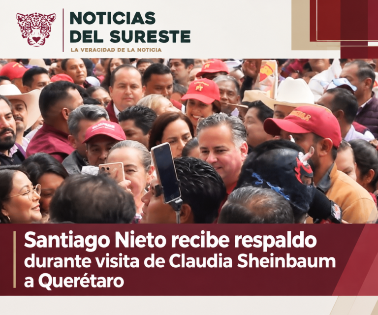 Santiago Nieto recibe respaldo durante visita de Claudia Sheinbaum a Querétaro