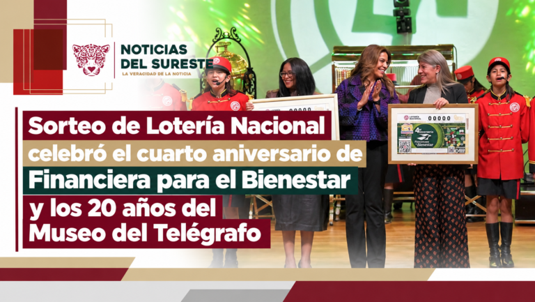Sorteo de Lotería Nacional celebró el cuarto aniversario de Financiera para el Bienestar y los 20 años del Museo del Telégrafo