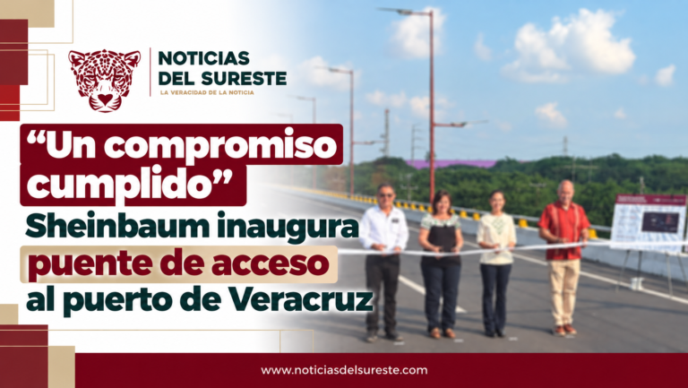 “Un compromiso cumplido”: Sheinbaum inaugura puente de acceso al puerto de Veracruz