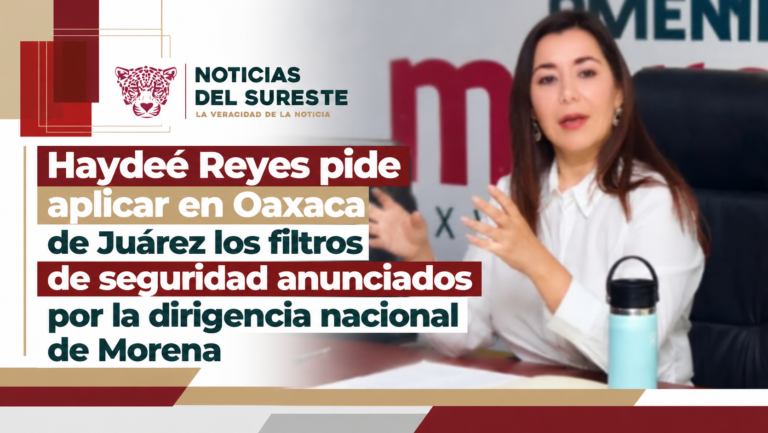 Haydeé Reyes pide aplicar en Oaxaca de Juárez los filtros de seguridad anunciados por la dirigencia nacional de Morena