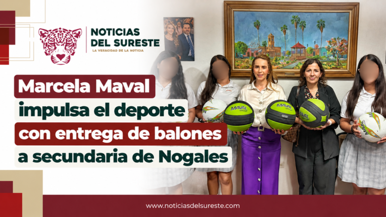 Marcela Maval impulsa el deporte con entrega de balones a secundaria de Nogales